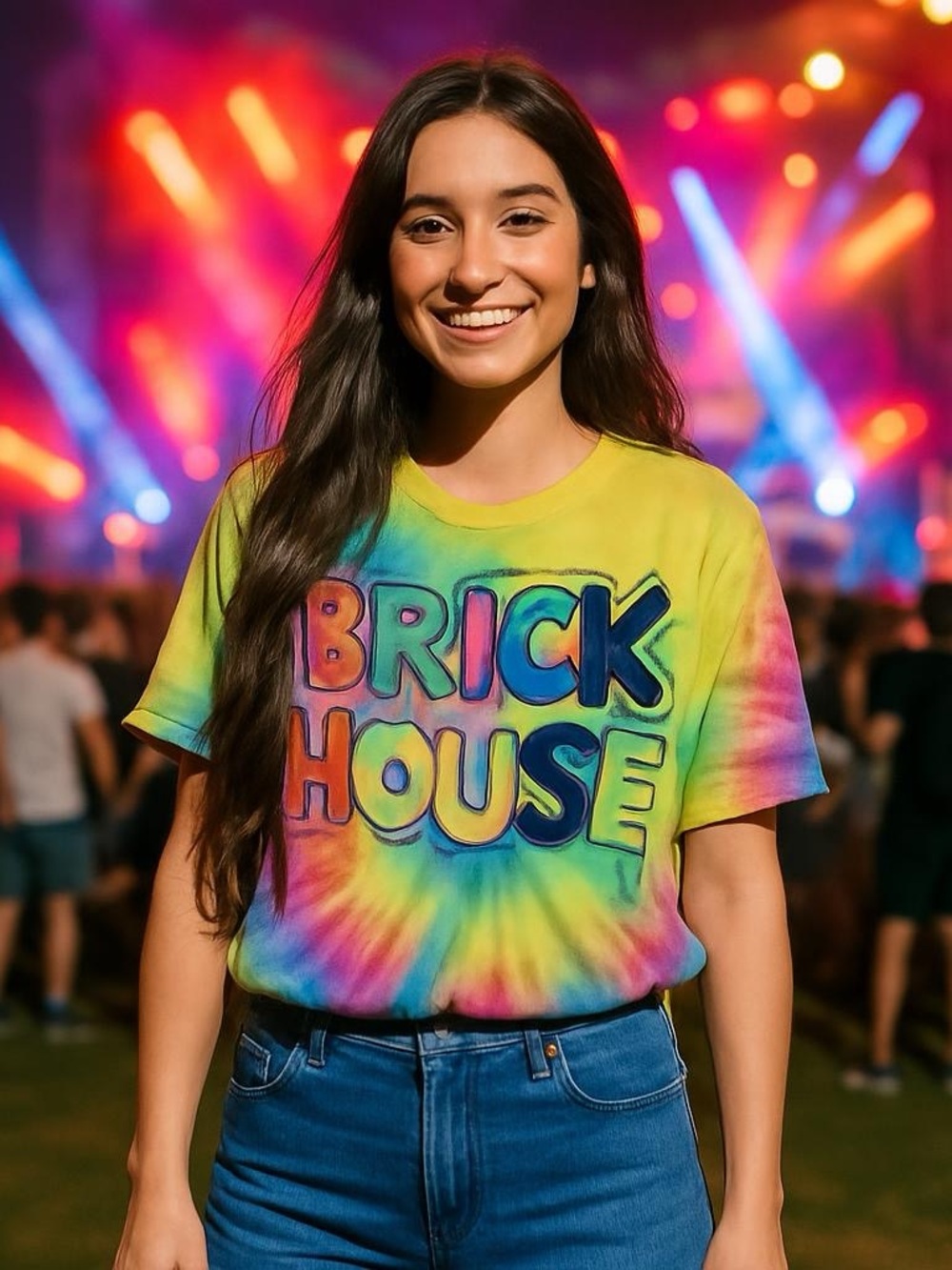 Colortone Tie‎ Dye T-Shirt Short Sleeve Brick House Rainbow Swirl Size XL